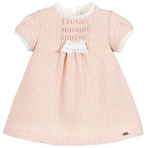 MAYORAL 🎀 NWOT Baby Girl Pink & White Dress with Smocking & Bow | 2-4 Months